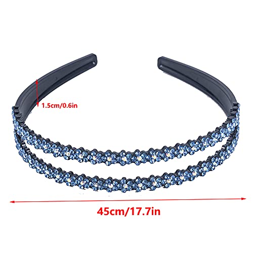 3 Piezas Diademas de Moda, Diadema de Peine, Diadema de Cristal Moda, Diadema de Diamantes, Diadema Antideslizante para Dientes, para Accesorios de Pelo Mujer Niña, 3 Colores