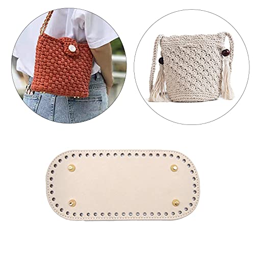 3 piezas PU Bolsa cojín inferior Bolso Base Moldeador Inserto Cojín Base DIY con Agujeros para Bolsa de Tejer Accesorios Hechos a Mano Del Bolso DIY (22 * 10cm)