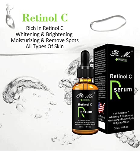 30ml Serum Retinol Suero Facial Antienvejecimiento Con Acido Hialurónico y Vitamina A – 8 VECES MÁS POTENTE – Reduce Arrugas/ Manchas / Hiperpigmentación – Sérum Antiarrugas y Antimanchas