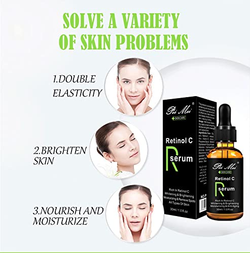 30ml Serum Retinol Suero Facial Antienvejecimiento Con Acido Hialurónico y Vitamina A – 8 VECES MÁS POTENTE – Reduce Arrugas/ Manchas / Hiperpigmentación – Sérum Antiarrugas y Antimanchas