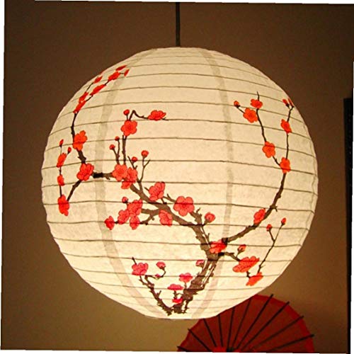 35 Cm Rojo Blooming Flor del Ciruelo Flores Colgantes De Papel Japonés Chino Lámparas Linterna De Fiesta De Navidad Decoración Decoración Festival De Primavera