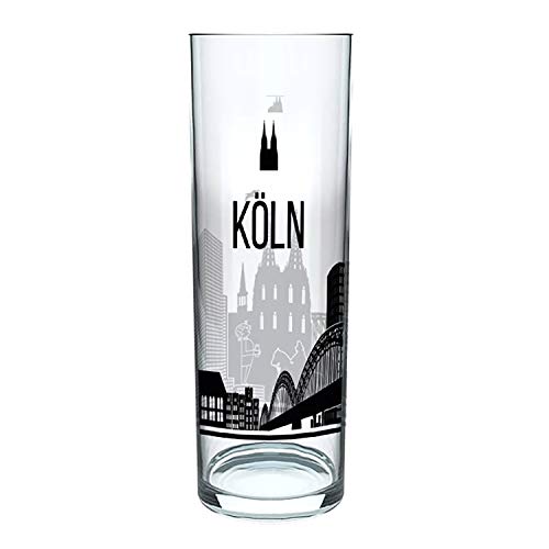 3forCologne Kölschglas Pack de 6 vasos de cerveza con el Skyline, vasos de cerveza con impresión de 0,2 ml