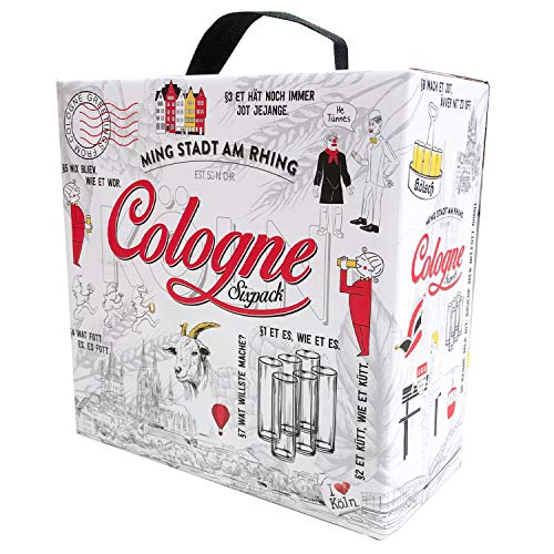 3forCologne Kölschglas Relief Pack de 6 vasos con la Ley de Colonia, vasos de cerveza con impresión de 0,2 ml