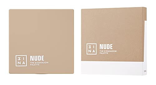 3ina Maquillaje - Paleta de sombra de ojos con 9 tonos altamente pigmentados mate y metálico, textura suave y cremosa, vegana, paleta de sombras de ojos Nude Multicolor