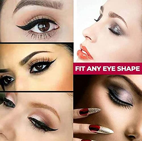 4PCS Quick Eyeliner Stencils & Eyeshadow Stencils Kit - Eyeshadow Guide Smokey Cat Eye Stickers,All in One Eye Makeup Tool for Perfect Smokey Eyes or Winged Cat Eyes Tip Look,Quick Makeup Stencils