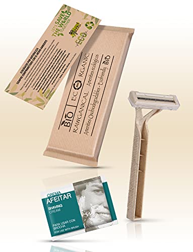 50 Sets de Afeitado para Hoteles | Kit de Afeitado Ecológico Envuelto Individualmente | Para Hoteles, Viajes y Huéspedes | 50 Kits