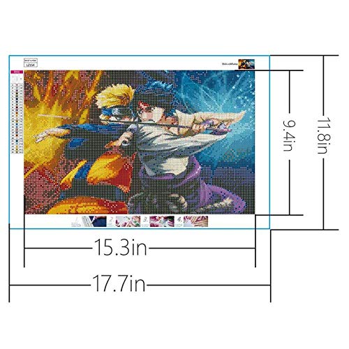 5D Diamante Pintura Kit Por Número Para Adultos Taladro Redondo Completo, Ninja In Battle Naruto Pinturas Bordado Cuadros Artesanía Para La Decor La Pared Kits De Puntos De Pintura 5D 30X45 cm