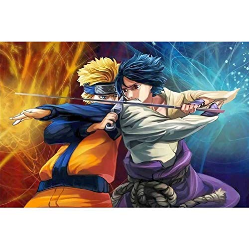 5D Diamante Pintura Kit Por Número Para Adultos Taladro Redondo Completo, Ninja In Battle Naruto Pinturas Bordado Cuadros Artesanía Para La Decor La Pared Kits De Puntos De Pintura 5D 30X45 cm