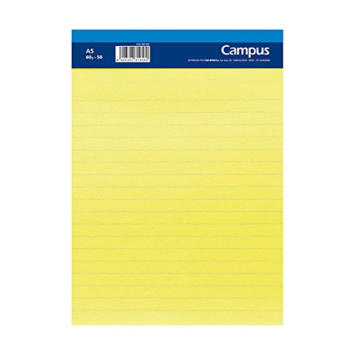 6X Bloc Notas Microperforado A5 50 Hojas 60gr Rayado Horizontal Papel Amarillo