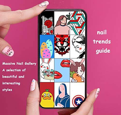 73HA73 Máquina de Pintura de Uñas Juego de Impresora de Arte de Uñas Móvil Digital Paquete Portátil de Esmalte de Uñas de Gel para Uñas y Lámpara con Más de 1500 Imágenes