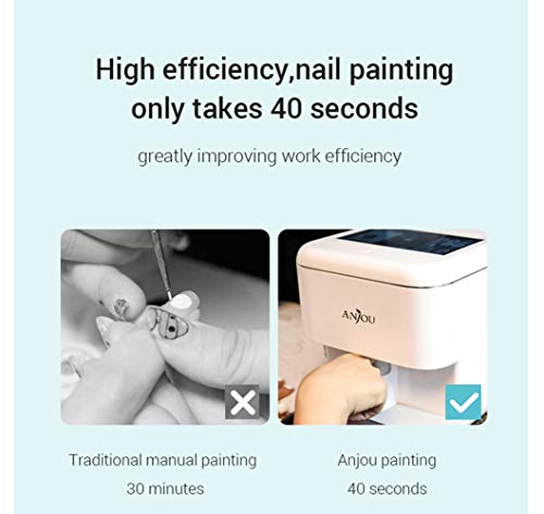 73HA73 Máquina de Pintura de Uñas Juego de Impresora de Arte de Uñas Móvil Digital Paquete Portátil de Esmalte de Uñas de Gel para Uñas y Lámpara con Más de 1500 Imágenes