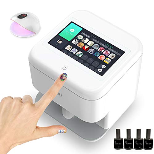 73HA73 Máquina de Pintura de Uñas Juego de Impresora de Arte de Uñas Móvil Digital Paquete Portátil de Esmalte de Uñas de Gel para Uñas y Lámpara con Más de 1500 Imágenes