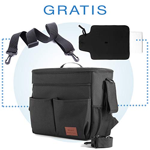 8safe Organizador Maternal para Almacenamiento de Accesorios de Bebe | Muy Amplio | MultiBolsillos | Para Llevar a Hombros, como mochila o maleta | Bolsillo Especial 8therm para Biberon