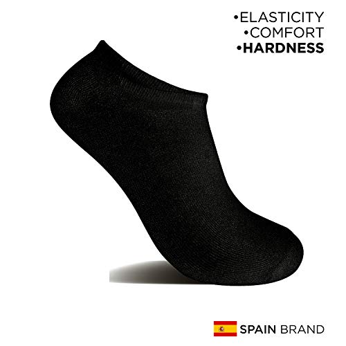 9 Pares Calcetines cortos Mujer hombre - calcetines tobillero unisex - calcetines hombre - calcetines mujer (35-40, Negro invisible)