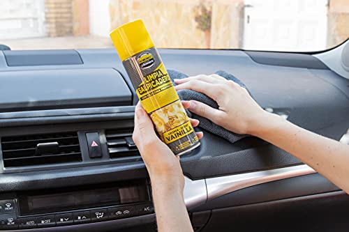 ABC CAR CLEANERS MOT60002 Spray Limpia Salpicaderos Aroma Vainilla con Silicona Protectora, 250 ml, Amarillo