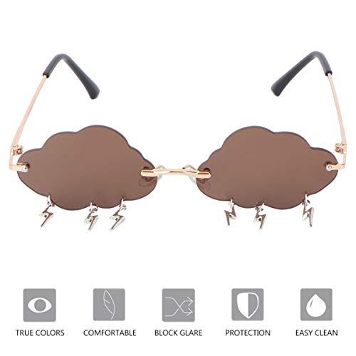 ABOOFAN Gafas de Nube Gafas sin Montura en Forma de Nube Gafas de Protección UV Divertidas Gafas de Discoteca de Los Años 90 Gafas de Creativas de Fiesta para Mujeres Y Hombres