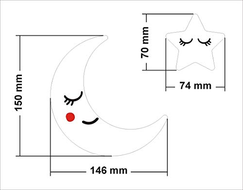 Accesorio decorativo infantil corpóreo. Diseño Luna y estrellas para mueble o pared en interior y exterior.