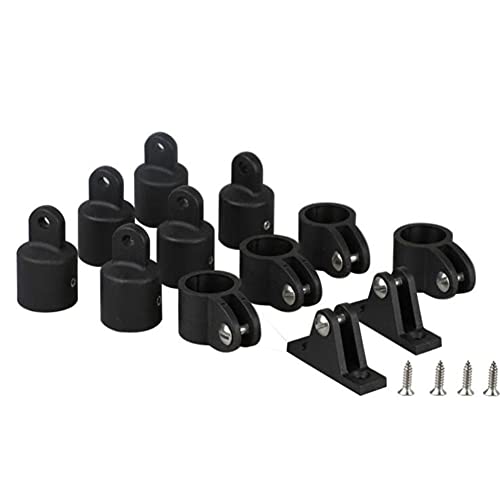 Accesorios Bimini Top, Asudaro Plástico de Nailon Negro de Alta Resistencia 12 Unidades/Juego kit de Cubierta para Toldo para Botes 1 Pulgada / 7/8 Pulgadas