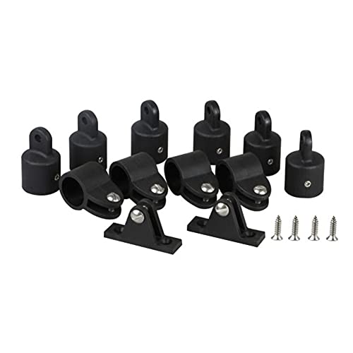 Accesorios Bimini Top, Asudaro Plástico de Nailon Negro de Alta Resistencia 12 Unidades/Juego kit de Cubierta para Toldo para Botes 1 Pulgada / 7/8 Pulgadas