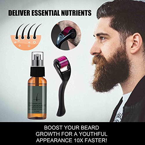 Aceite De Crecimiento De La Barba, Juego De Aerosol De Crecimiento De Barba 40G, Nutrición Hidratante Spray Beard Care Y Crecimiento De Barba Promover El Líquido Grueso, Protege Los Folículos Pilosos