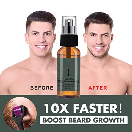 Aceite De Crecimiento De La Barba, Juego De Aerosol De Crecimiento De Barba 40G, Nutrición Hidratante Spray Beard Care Y Crecimiento De Barba Promover El Líquido Grueso, Protege Los Folículos Pilosos