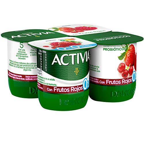 Activia con Frutos Rojos 0% M.G. 4x120 g