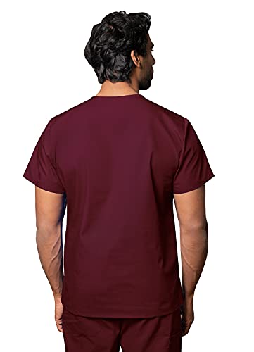 Adar Casaca médica Unisex - Casaca Sanitaria con Cuello en v - 601 - Burgundy - S