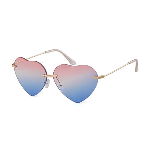 ADEWU Gafas de sol con forma de corazón en forma de gafas de sol para niña de mujer