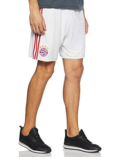 adidas Bayern FC H SHO Pantalón Corto, Hombre, Blanco/Rojo, M