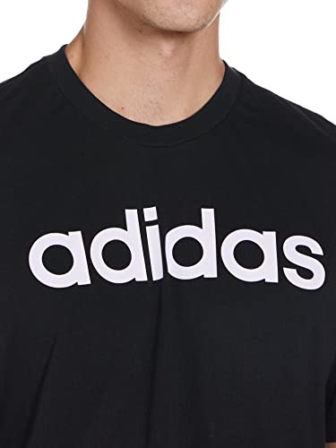 adidas Essentials Linear Logo tee Camiseta, Hombre, Black/White, S