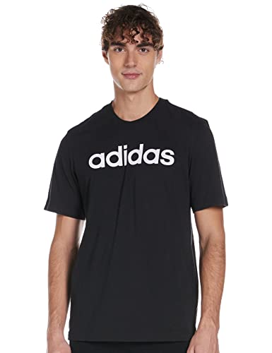 adidas Essentials Linear Logo tee Camiseta, Hombre, Black/White, S