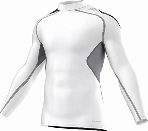 adidas Top Techfit Cool Mock - Top de Manga Larga de Fitness para Hombre, Color Blanco/Negro, Talla S