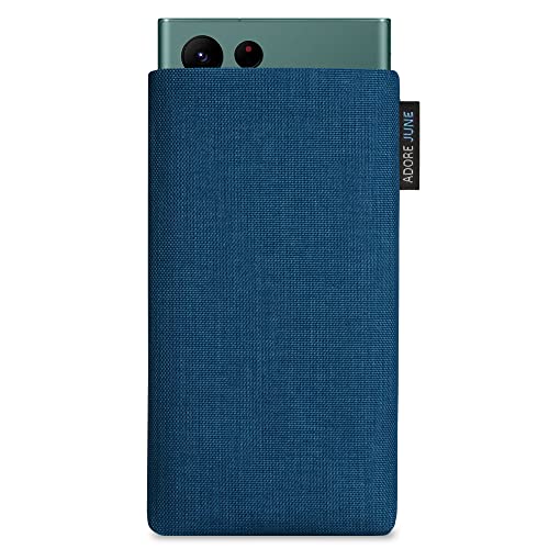 Adore June Classic Azul-Océano Funda Compatible con Galaxy S22 Ultra, Material Resistente Efecto Limpiador de Pantalla