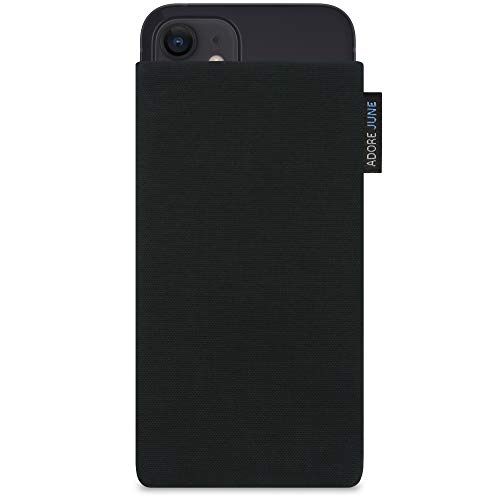 Adore June Classic Negro Funda Compatible con iPhone 13 Mini/iPhone 12 Mini, Material Resistente Efecto Limpiador de Pantalla