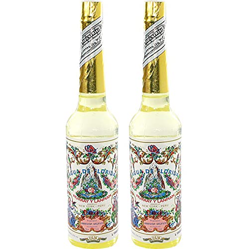 AGUA de FLORIDA de PERÚ Original Amarilla y Tapón Blanco 270 ml. - Pack 2 Botellas