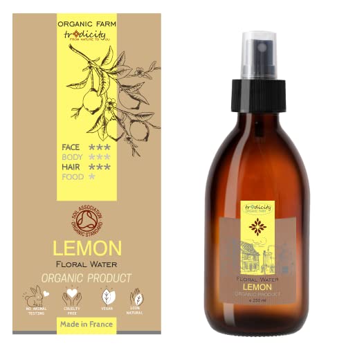 Agua Floral de Limón - Hidrolato de Limón Bio - Tónico Facial, Tónico para la Piel, Spray Natural para el Cabello Ecologico, Hidrosol Organicoa, Bruma Facial , Astringente facial - 250 ml