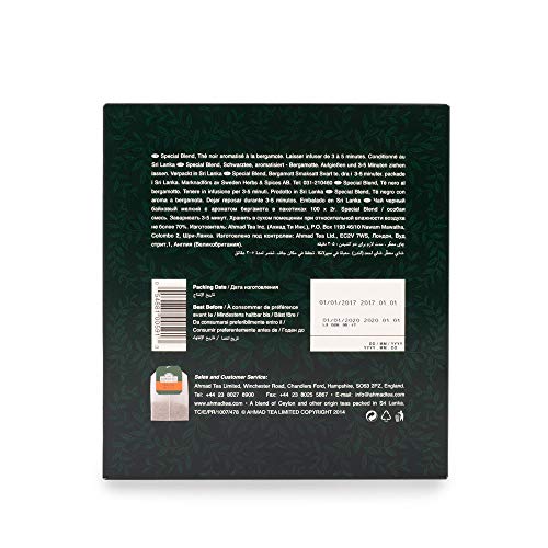 Ahmad Tea Special Blend Teabags With Tags, Count, Earl Grey, 100 Unidad