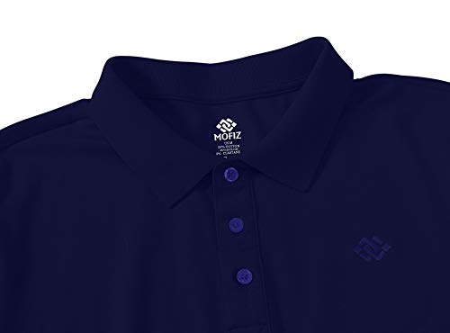 AjezMax Hombre Polo de Manga Larga Algodón Negocio Trabajo Camisa Invierno Tops Azul Joya X-Large