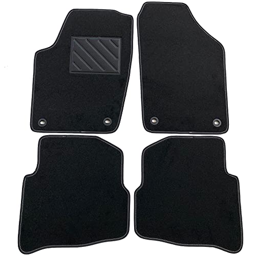 Alfombrillas para VW Polo 9N-9N3 2001-2009 Alfombrillas de coche a medida, antideslizantes, talonera de goma reforzada, botones de anclaje ovalados