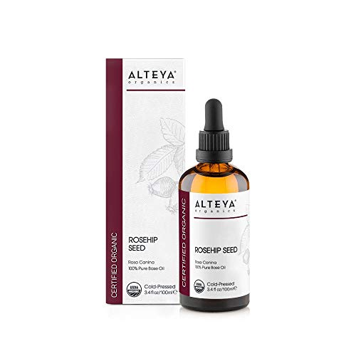 Alteya Organic aceite de rosa mosqueta 100 ml – 100% puro aceite orgánico con certificado USDA creado de semillas de rosa mosqueta (escaramujo) prensadas en frío - hidratante, nutritivo, anti-envejecimiento, grado terapéutico para la piel