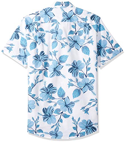 Amazon Essentials - Camisa de manga corta y corte entallado con estampado para hombre, Large Floral, US S (EU S)