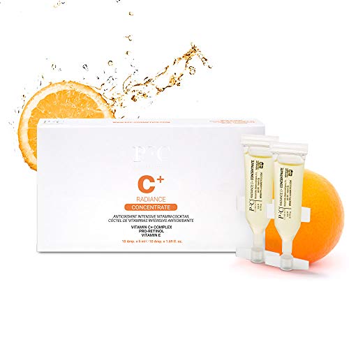 Ampollas para Cuidado de Piel y Cara, Facial Radiance C+ Concentrate 10 unidades de 5ml Concentrado de Vitaminas C+ Estabilizada 10% E A Combinación de Activos Pro-Retinol y Centella Asiática