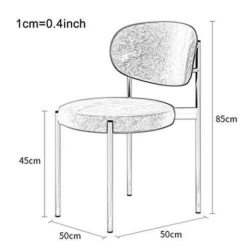 Amrai Asiento Redondo de Terciopelo Living Comedor Sillas Accent Club Guest Respaldo Silla, Patas de Metal Dorado, tamaños 50x50x85cm