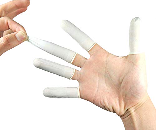 AOI 200PCS Protegetor Dedo látex Dedales de látex Dedo Cuna Manga Dedo desechable Cubiertas Protectora para los Dedos, protegen de la estática, para Vendajes Secos y limpios