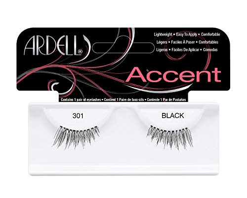 ARDELL Accent, Pestañas Postizas 301 Black, Ligeras - Fáciles de Aplicar - Cómodas, Contiene 1 Par de Pestañas - 1 Set