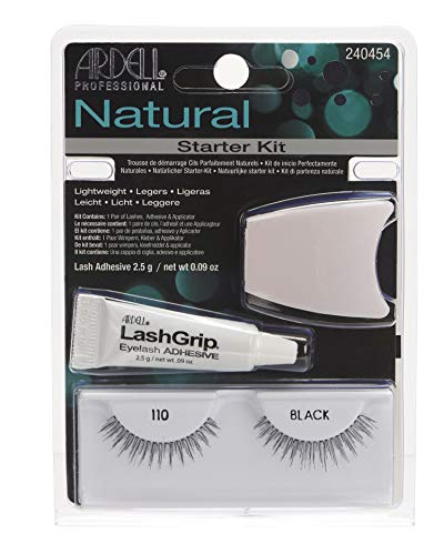 Ardell - Kit De Iniciación De Pestañas Postizas Fashion - Modelo Natural 110 - Color: Negro - Fácil Aplicación - Incluye Adhesivo Transparente - Modelo Best Seller!, color Multi, 66 g