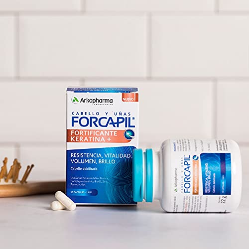 Arkopharma Forcapil Fortificante Keratina Cápsulas 3 Meses, Resistencia, Vitalidad, Volumen Y Billo, Cabello Debilitado, Biotina, Vitaminas Y Aminoácidos, Complemento Alimenticio, 180 Unidad