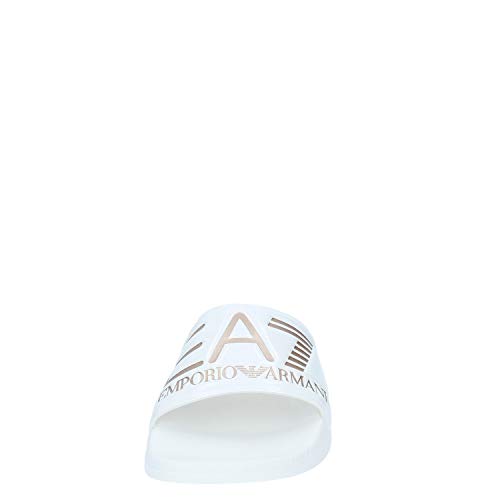 Armani Exchange Chancla White/Gold Palas para Mujer, 39