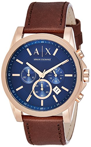 Armani Exchange Reloj Cronógrafo para Hombre de Cuarzo con Correa en Cuero AX2508