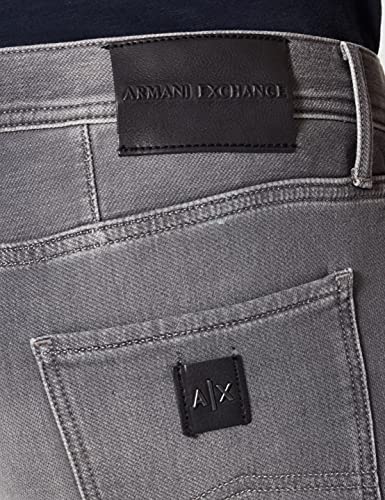 Armani Exchange Slim Light Wash Jeans, Grey Denim, S para Hombre